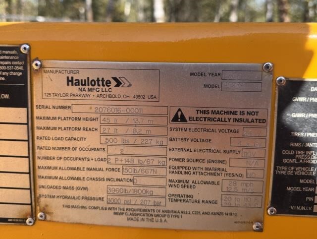 2020 Haulotte 4527A-6