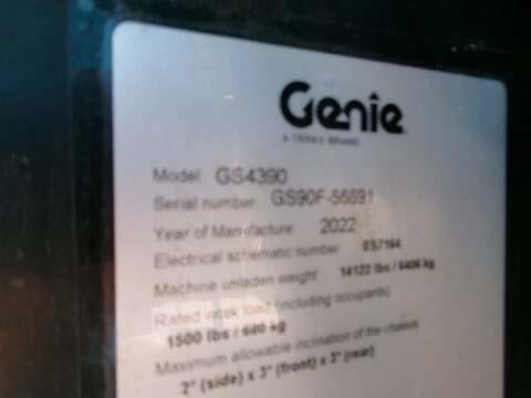 2022 Genie GS-4390 RT-20