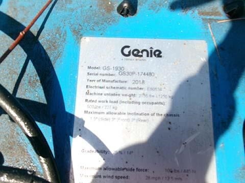 2018 Genie GS-1930-15