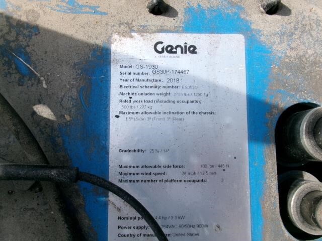 2018 Genie GS-1930-13
