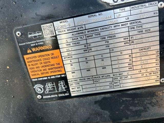 2021 Doosan GC30S-9-6