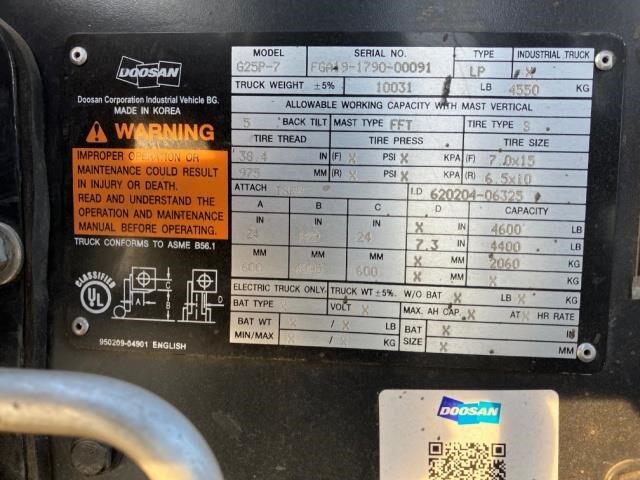 2018 Doosan G25P-7-6