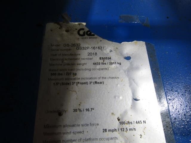 2018 Genie GS-2632-11