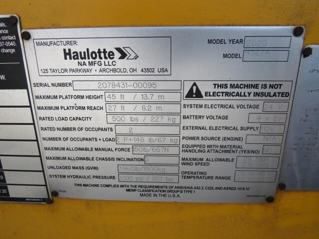 2020 Haulotte 4527A-20