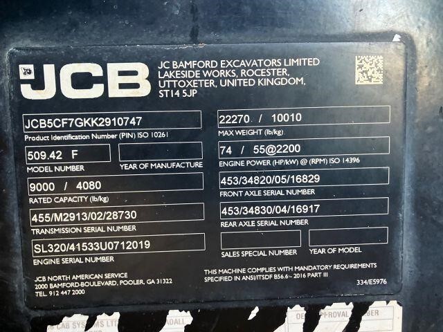 2019 JCB 509-42-6