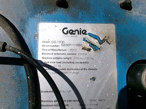 2017 Genie GS-1930-14