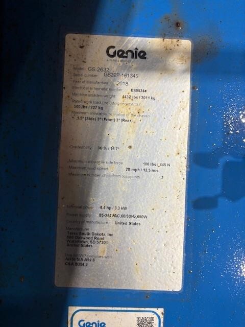 2018 Genie GS-2632-11