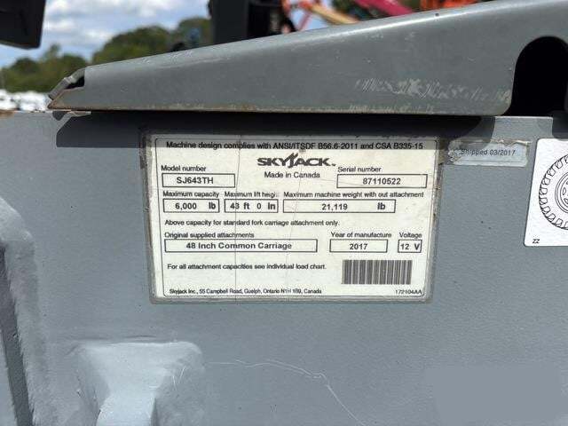 2017 Skyjack SJ643 TH-33