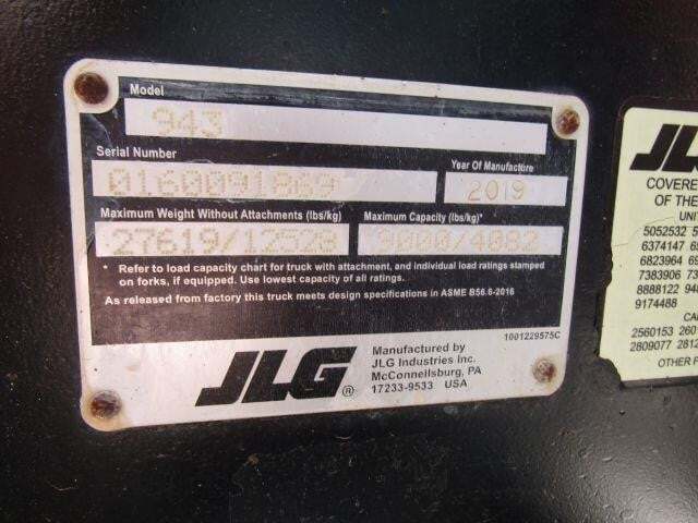 2019 JLG 943-19