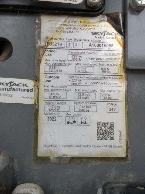 2022 Skyjack SJ3219-14