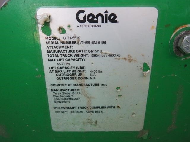 2016 Genie GTH-5519-22