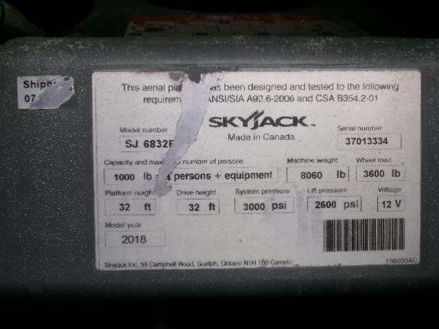 2018 Skyjack SJ-6832RT-24