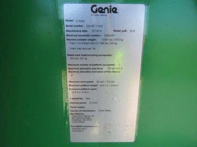 2016 Genie Z-34/22 IC-19