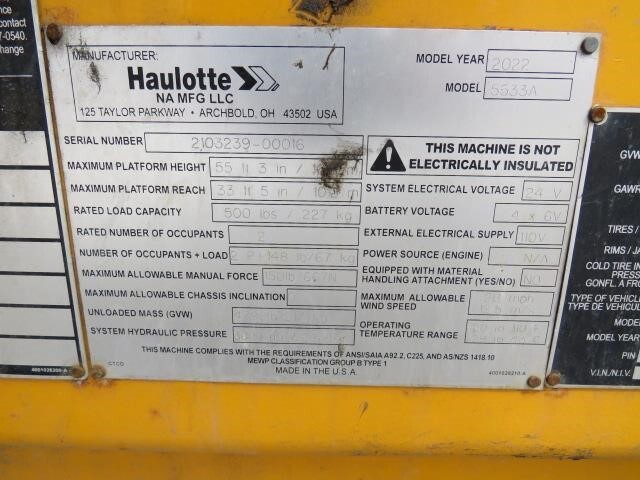 2022 Haulotte 5533A-20