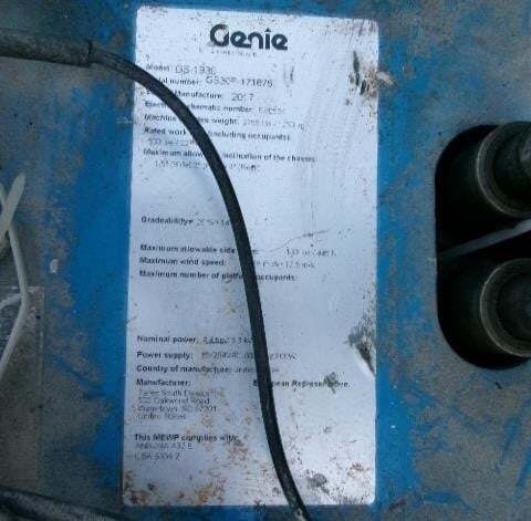 2017 Genie GS-1930-14