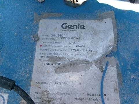 2019 Genie GS-1930-13