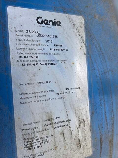 2018 Genie GS-2632-5