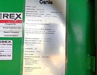 2016 Genie Z-80/60-30