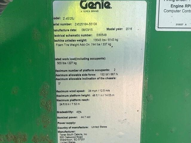 2016 Genie Z-45/25J IC-44