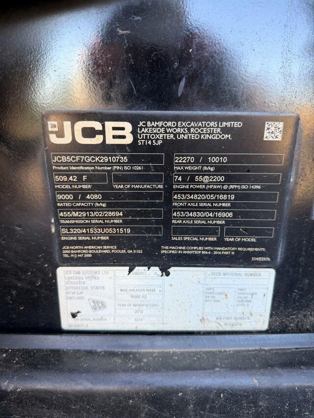 2019 JCB 509-42-40
