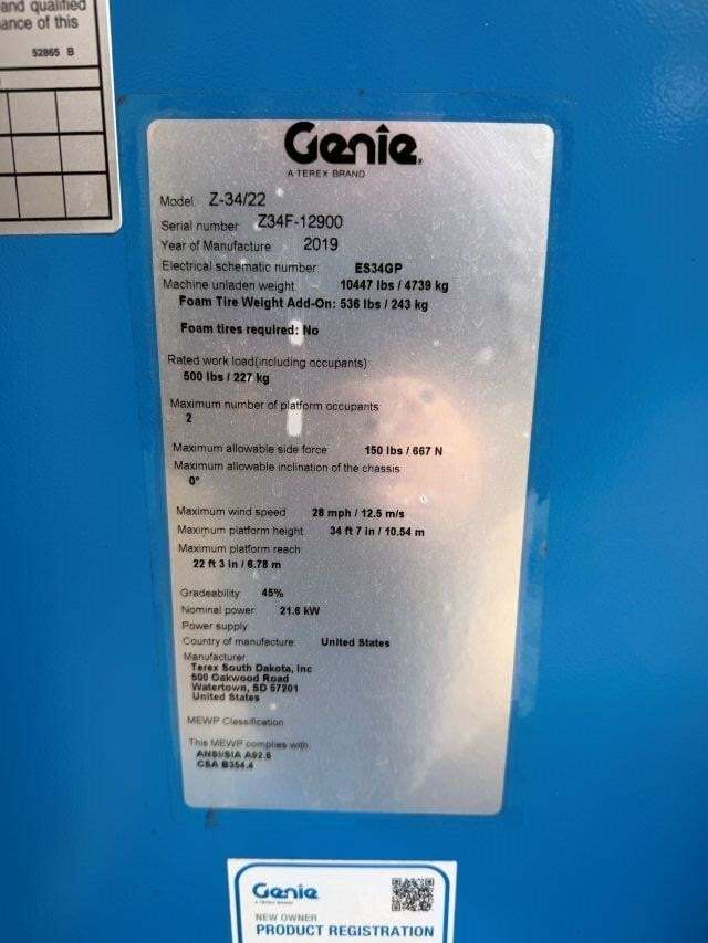 2019 Genie Z-34/22 IC-9
