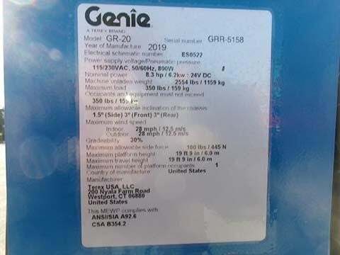 2019 Genie GR-20-13