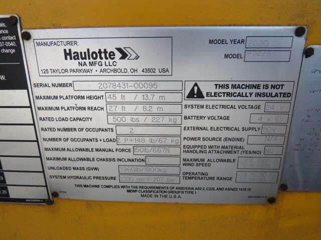 2020 Haulotte 4527A-20