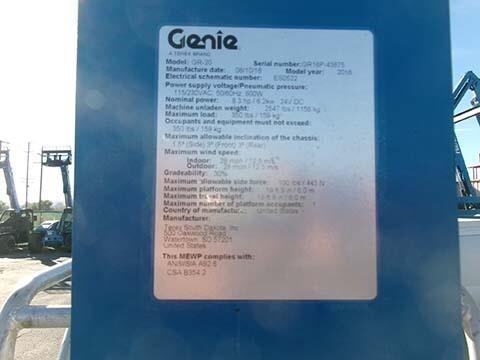 2016 Genie GR-20-10