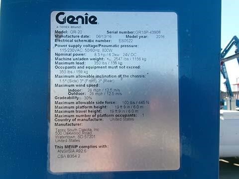 2016 Genie GR-20-11