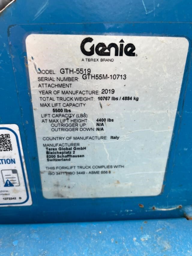 2019 Genie GTH-5519-18