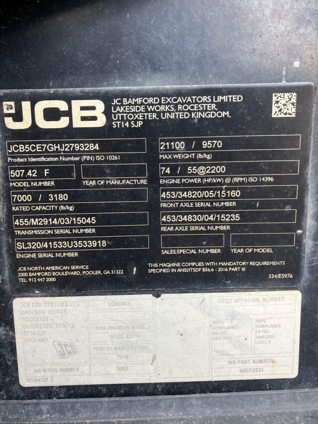 2019 JCB 507-42-6