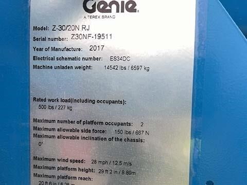 2017 Genie Z-30/20N RJ-33