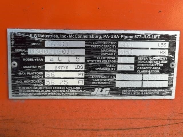 2015 JLG 660SJ-32