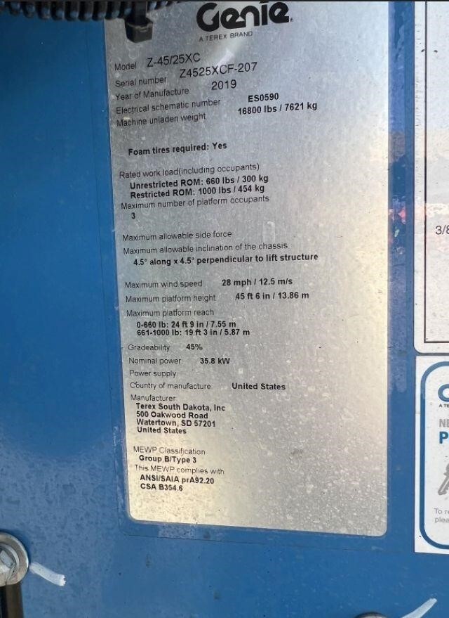 2019 Genie Z45XC-10