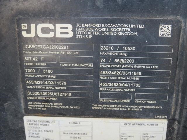 2018 JCB 507-42-23