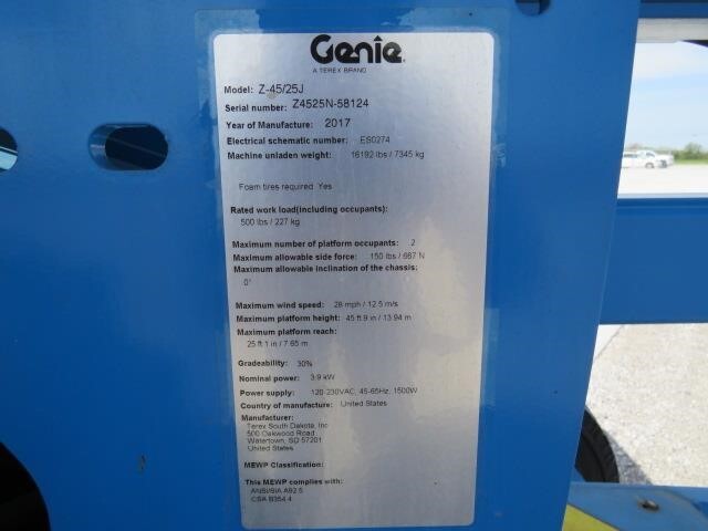 2017 Genie Z-45/25J DC-20