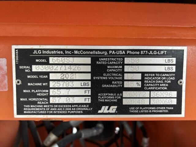 2021 JLG 660SJ-4