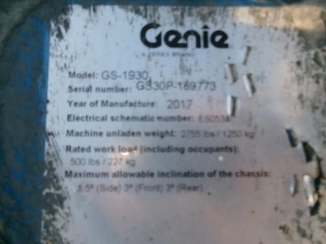 2017 Genie GS-1930-14