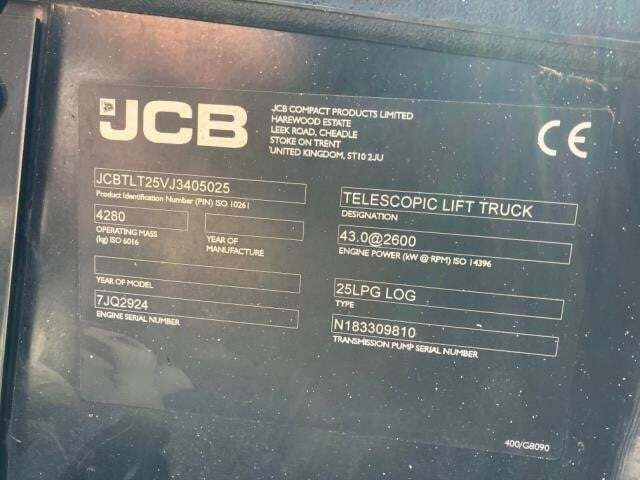 2020 JCB TLT 25G-6