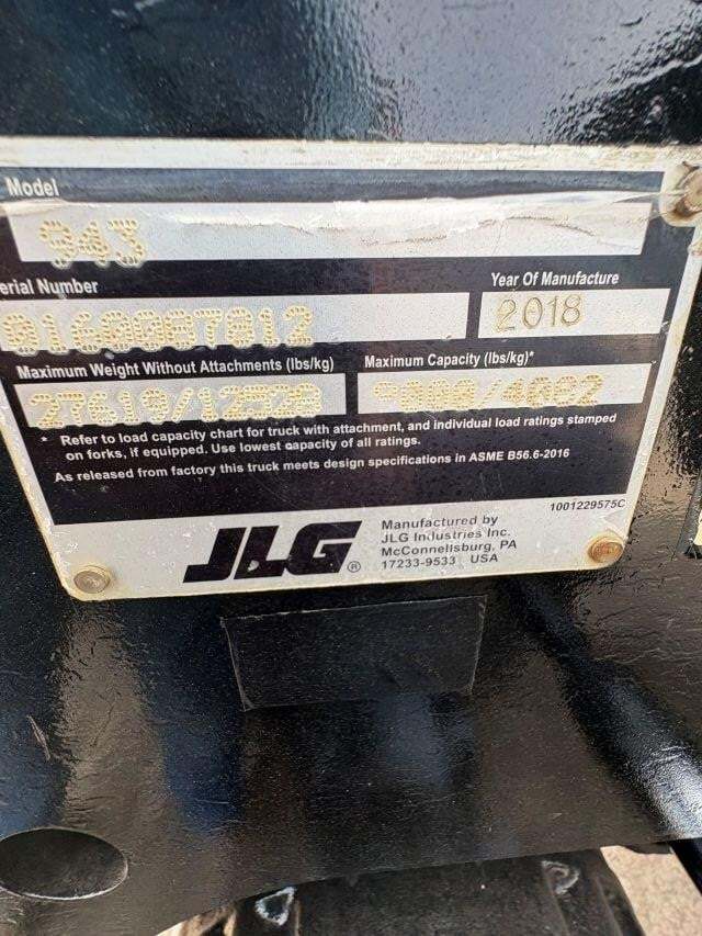 2018 JLG 943-16