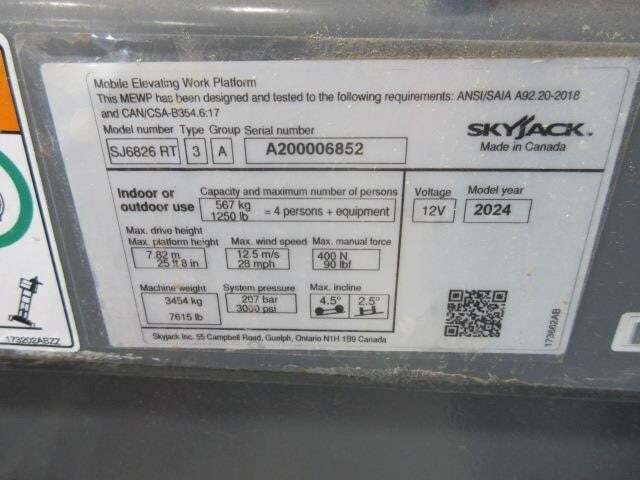 2026 Skyjack SJ-6826RT-34