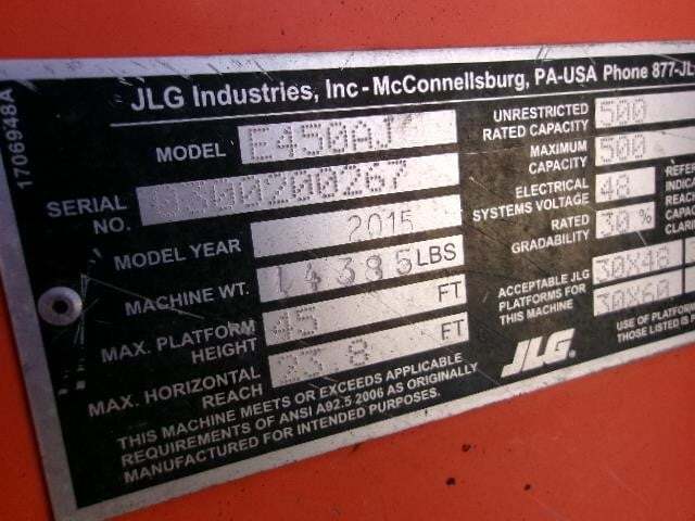 2015 JLG E450AJ-18