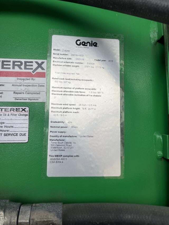 2016 Genie Z-80/60-19