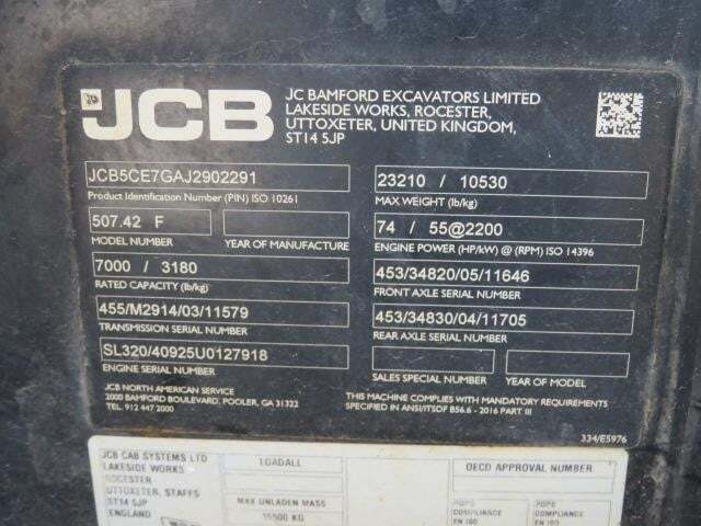 2018 JCB 507-42-23