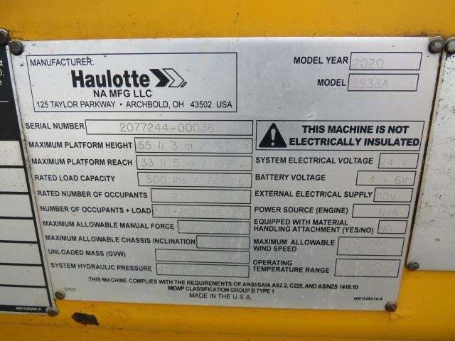 2020 Haulotte 5533A-21