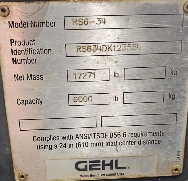 2018 Gehl RS6-34-12