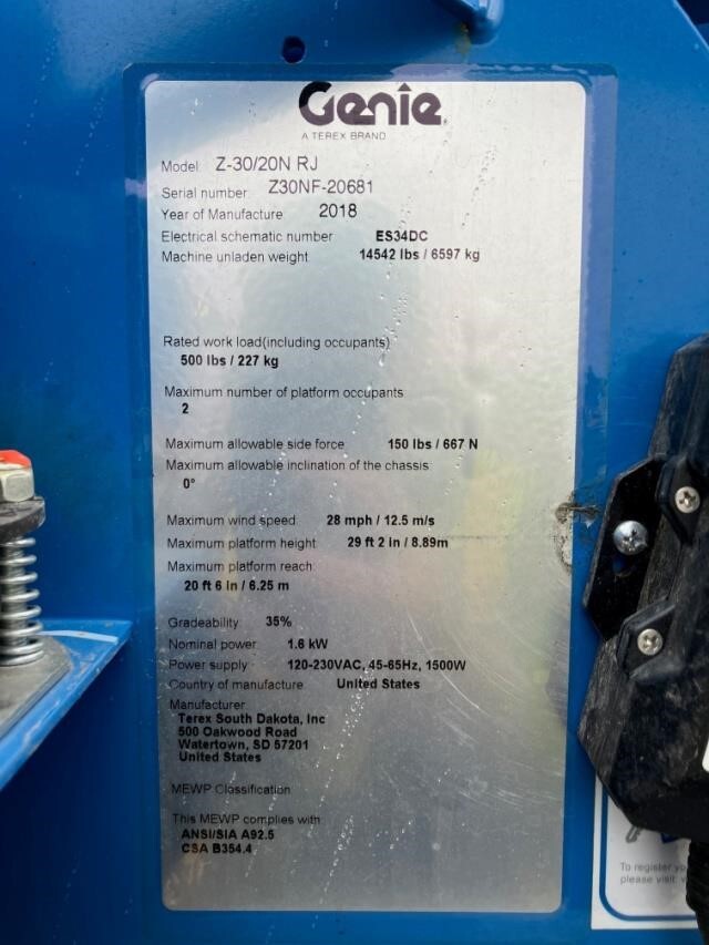 2018 Genie Z-30/20N RJ-6