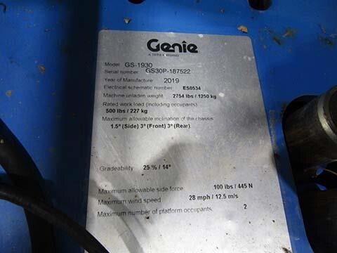 2019 Genie GS-1930-13