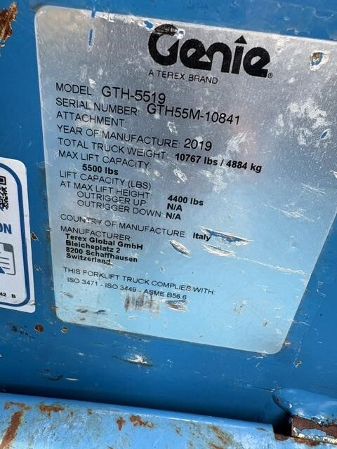 2019 Genie GTH-5519-12