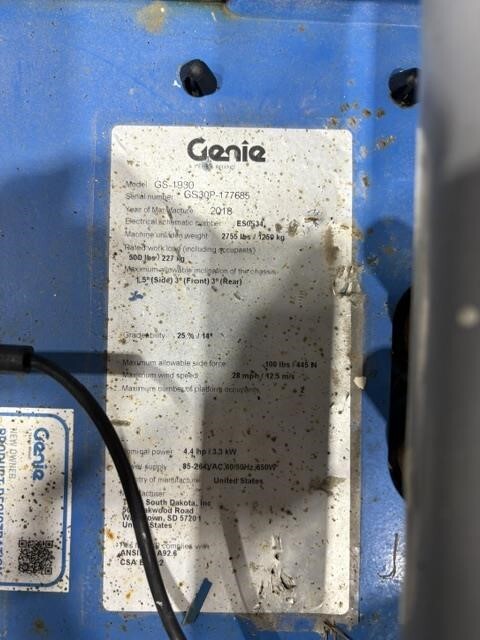 2018 Genie GS-1930-11